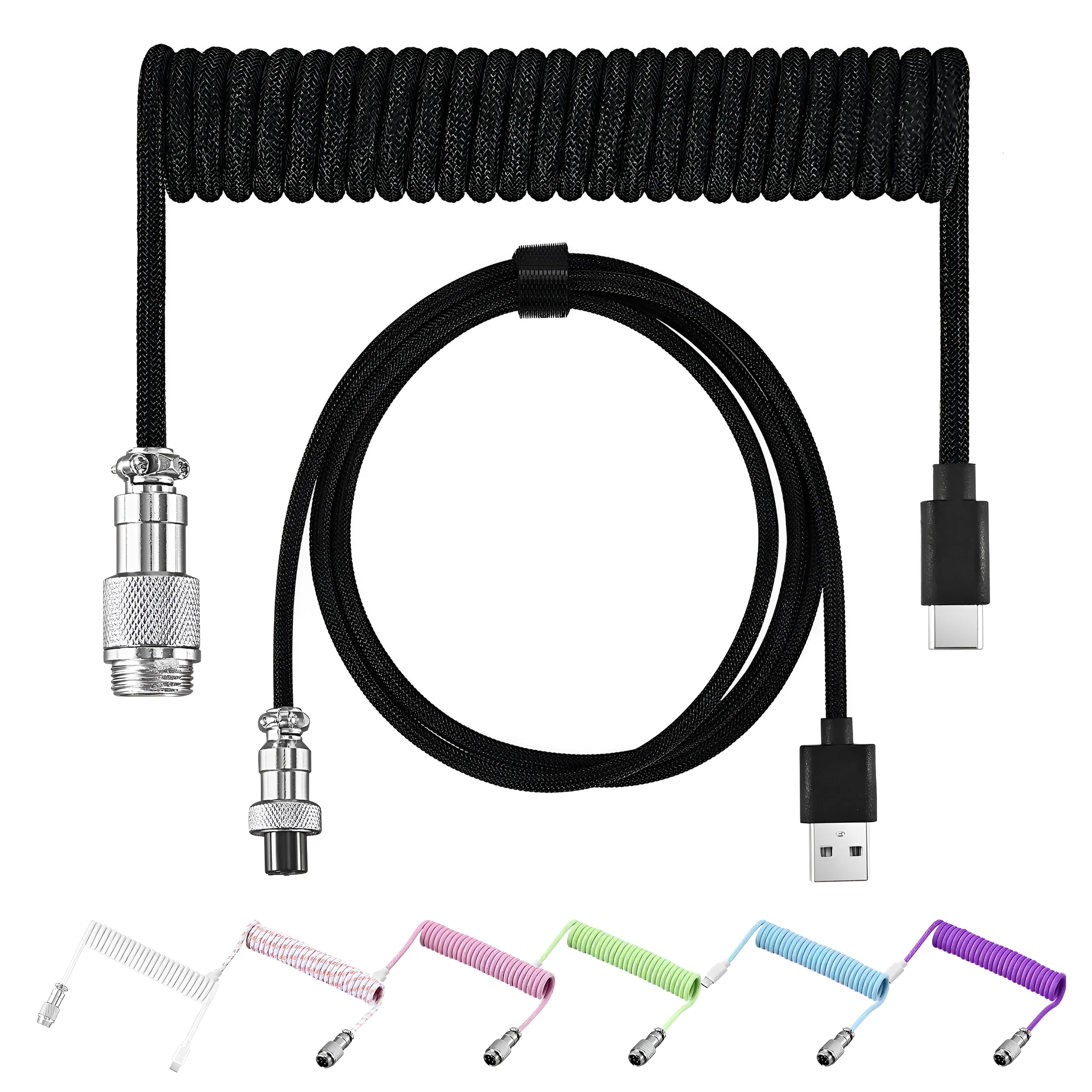 3m USB DIY data cable for mechanical keyboards, available in multiple colours including black and fluorescent green