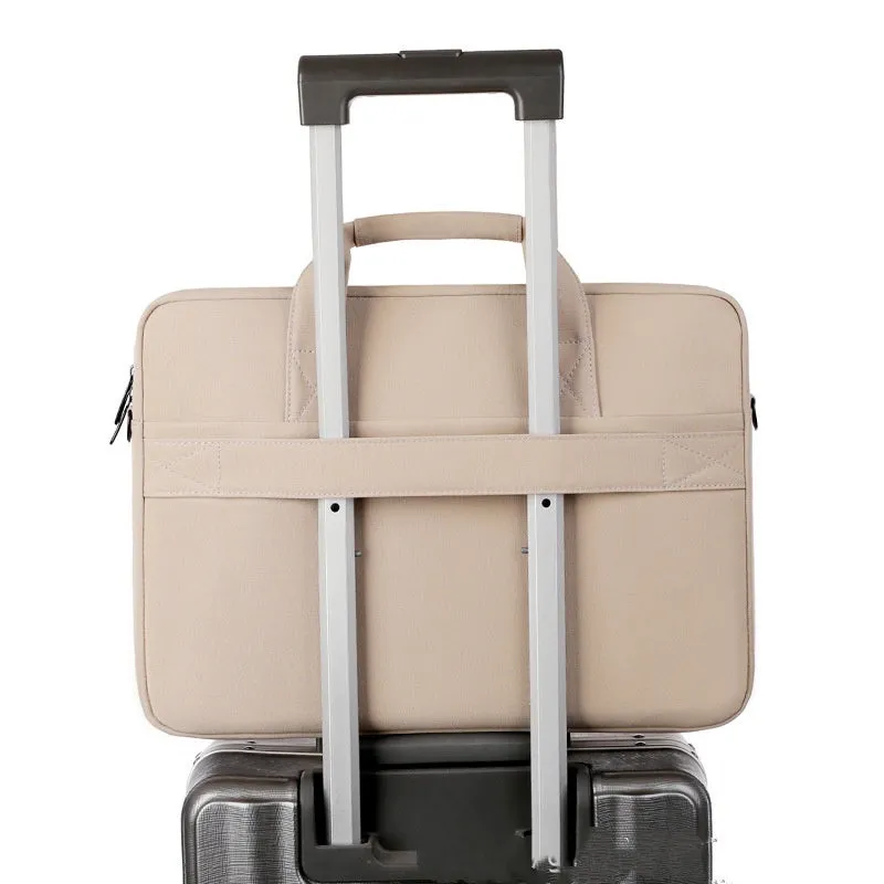 Khaki polyester full airbag shockproof computer bag with Oxford cloth exterior