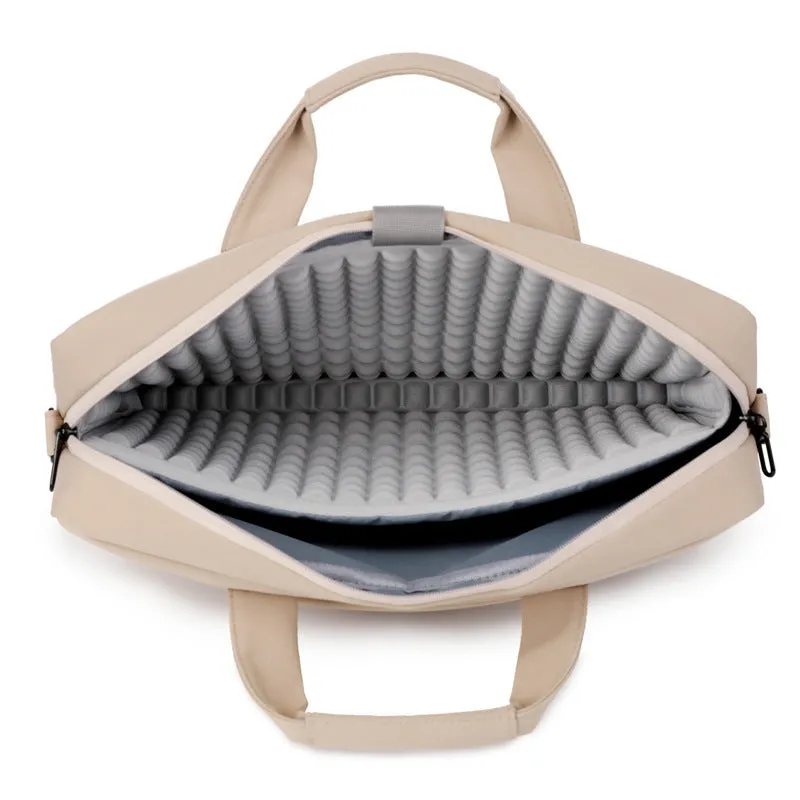Khaki polyester full airbag shockproof computer bag with Oxford cloth exterior
