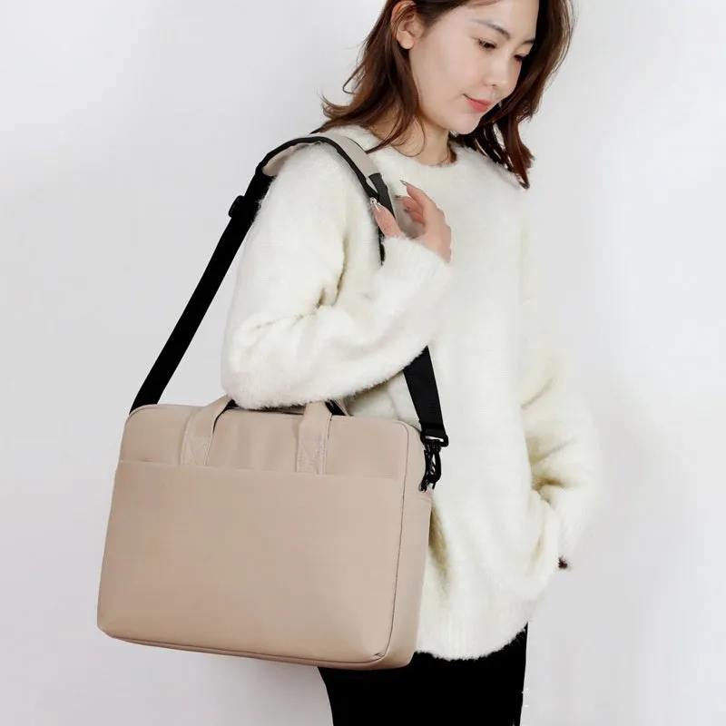 Khaki polyester full airbag shockproof computer bag with Oxford cloth exterior