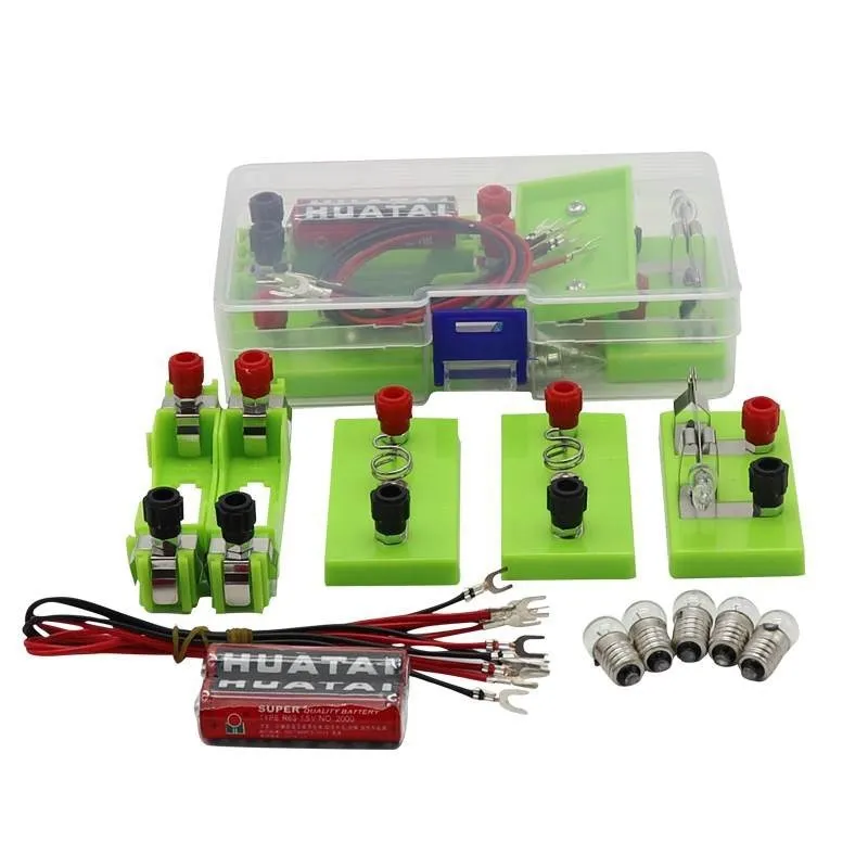 Physical electrical bulb multiple-series connection equipment in colour box packaging, plastic kit for teenagers