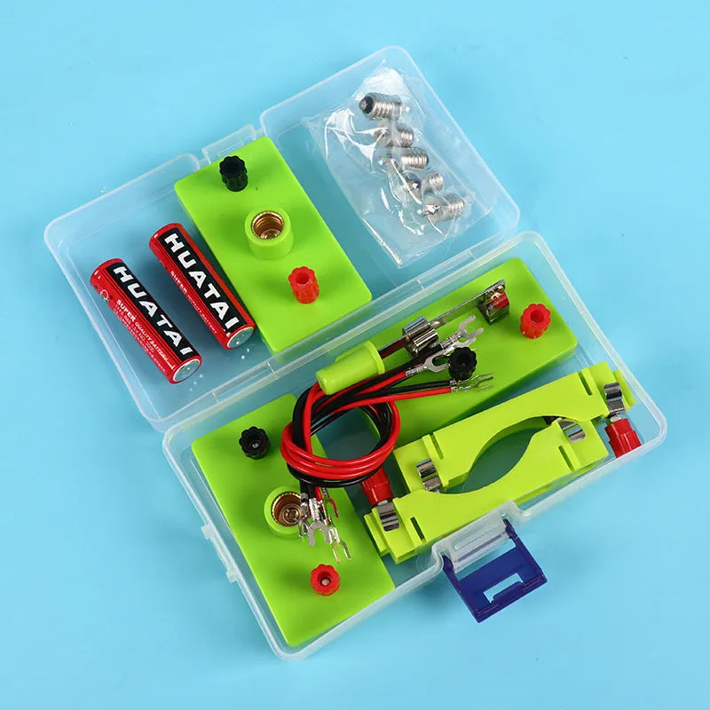 Physical electrical bulb multiple-series connection equipment in colour box packaging, plastic kit for teenagers