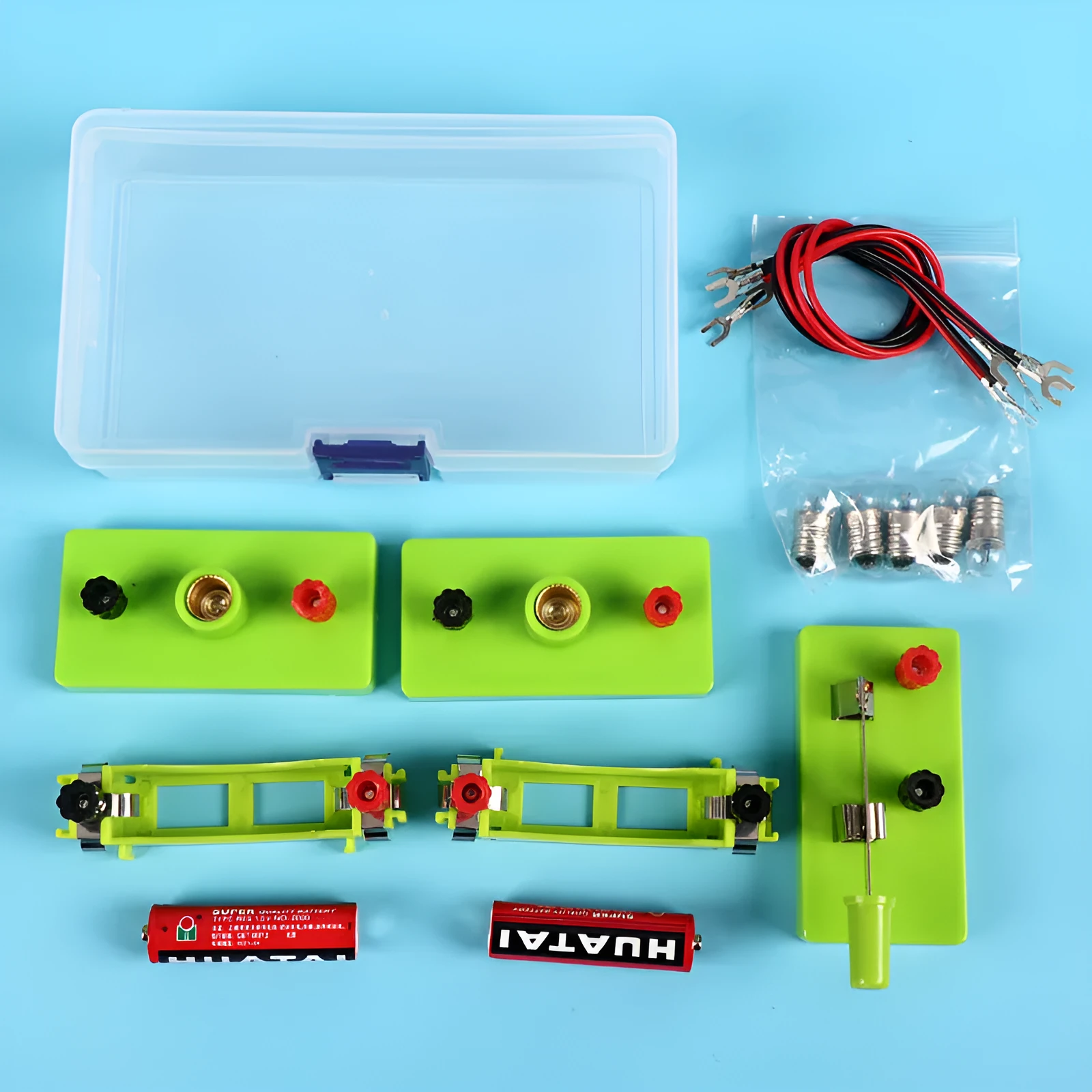 Physical electrical bulb multiple-series connection equipment in colour box packaging, plastic kit for teenagers
