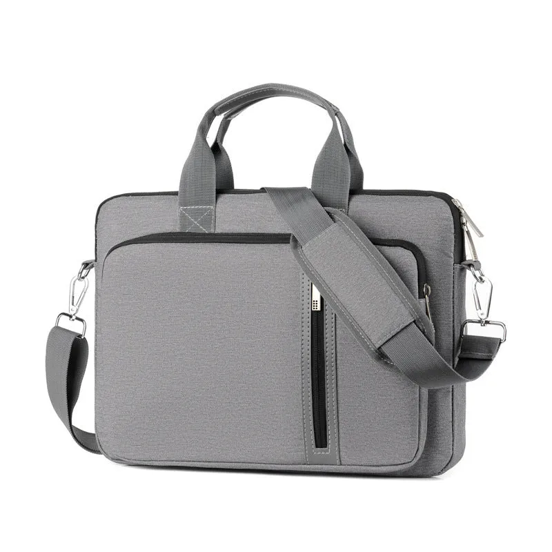 Large capacity portable shockproof nylon notebook bag in beige, designed for laptops