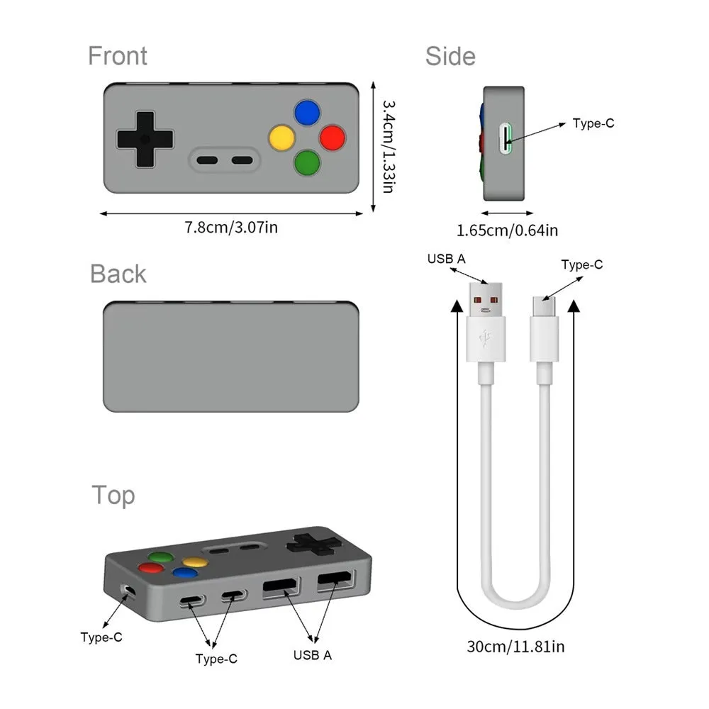 Creative personality cartoon game modeling HUB four-in-one USB 2.0 hub concentrator with short cable