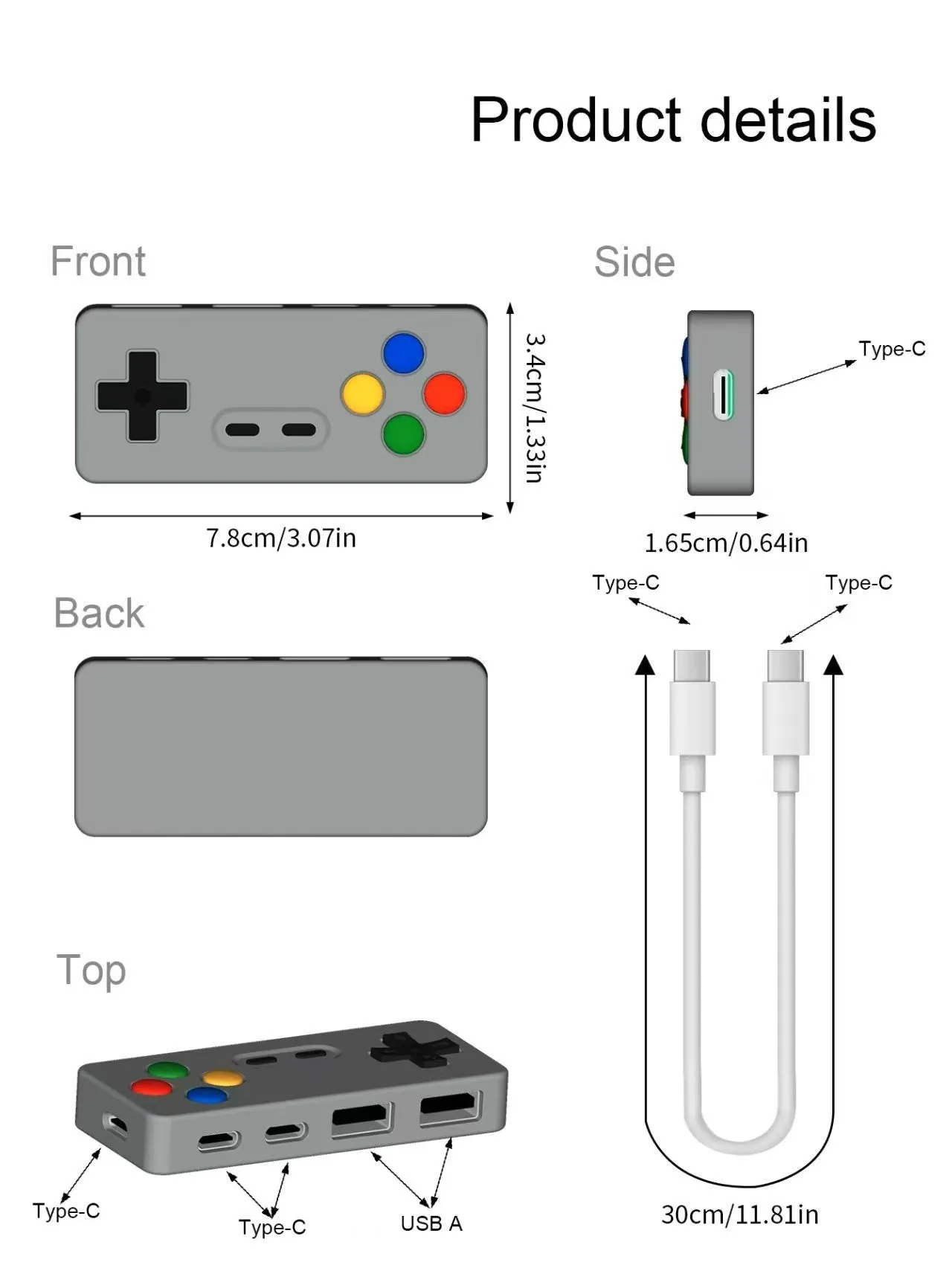 Creative personality cartoon game modeling HUB four-in-one USB 2.0 hub concentrator with short cable