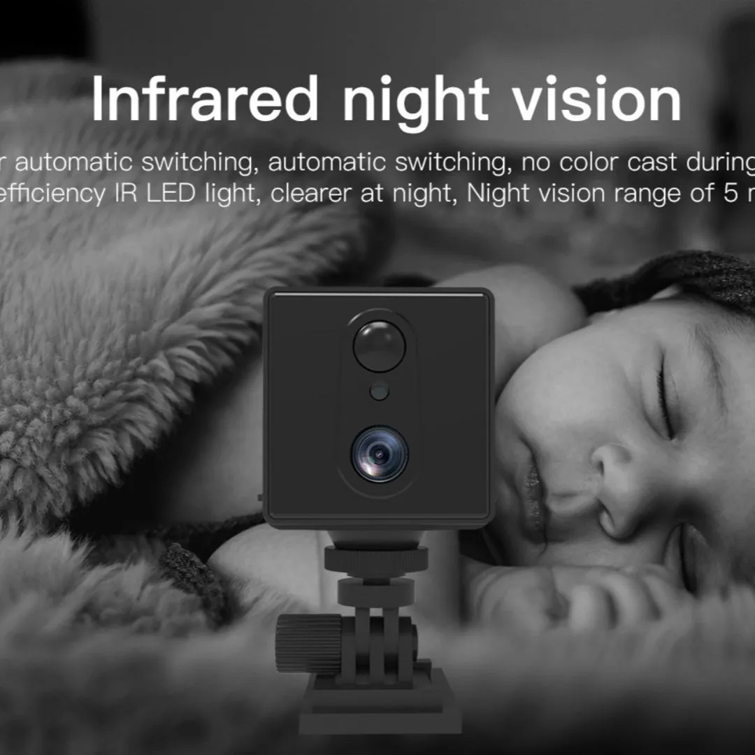Wireless 4G indoor surveillance camera with 3MP resolution and infrared night vision