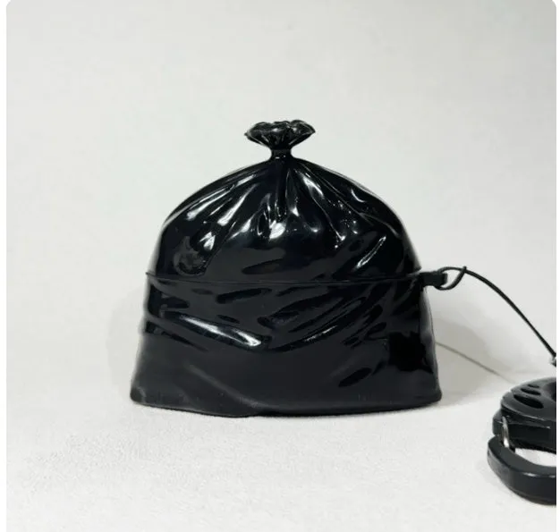 Original black silicone trash bag earphone case, universal soft shell handmade protective cover