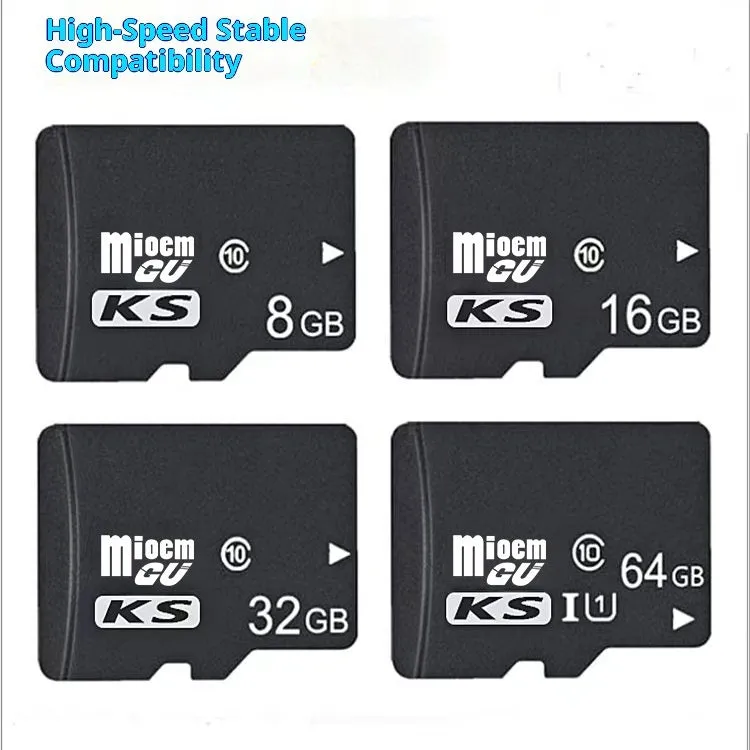 Black KS series TF memory card with C10 high-speed rating for mobile phones and cameras
