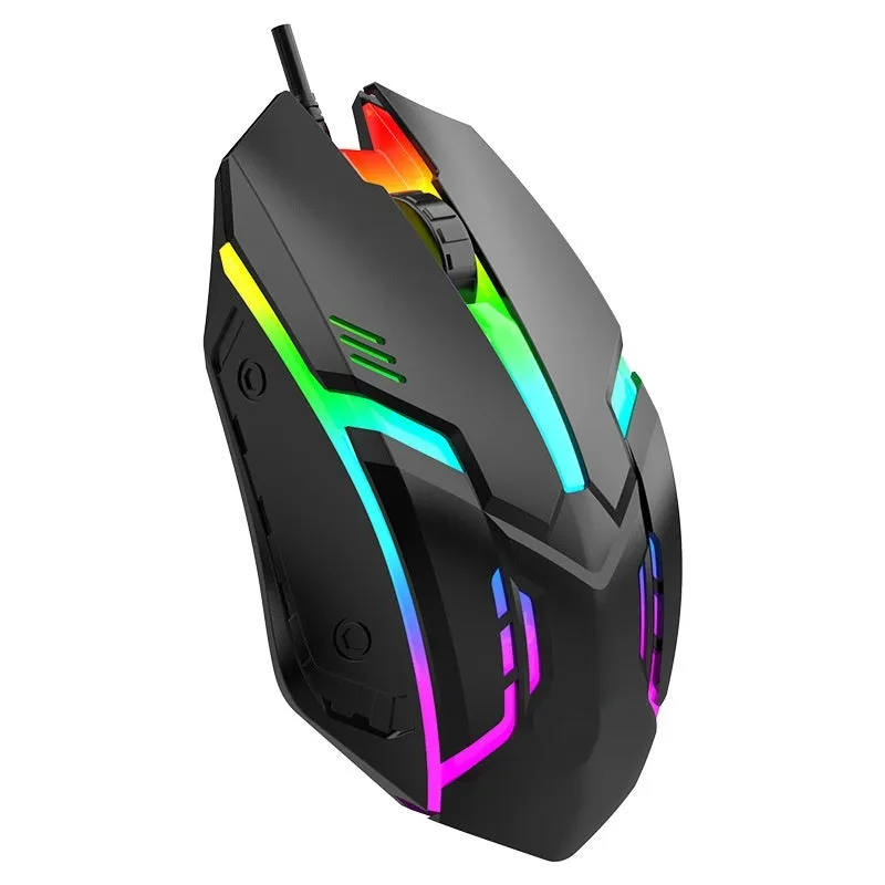 E-sports weighted wired mouse USB large photoelectric black white desktop laptop