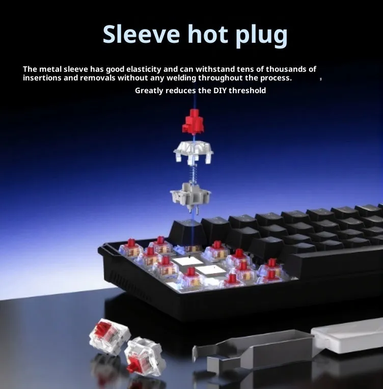 Ajazz NK61 red switch wired mechanical keyboard with ABS keycaps and compact 61-key layout