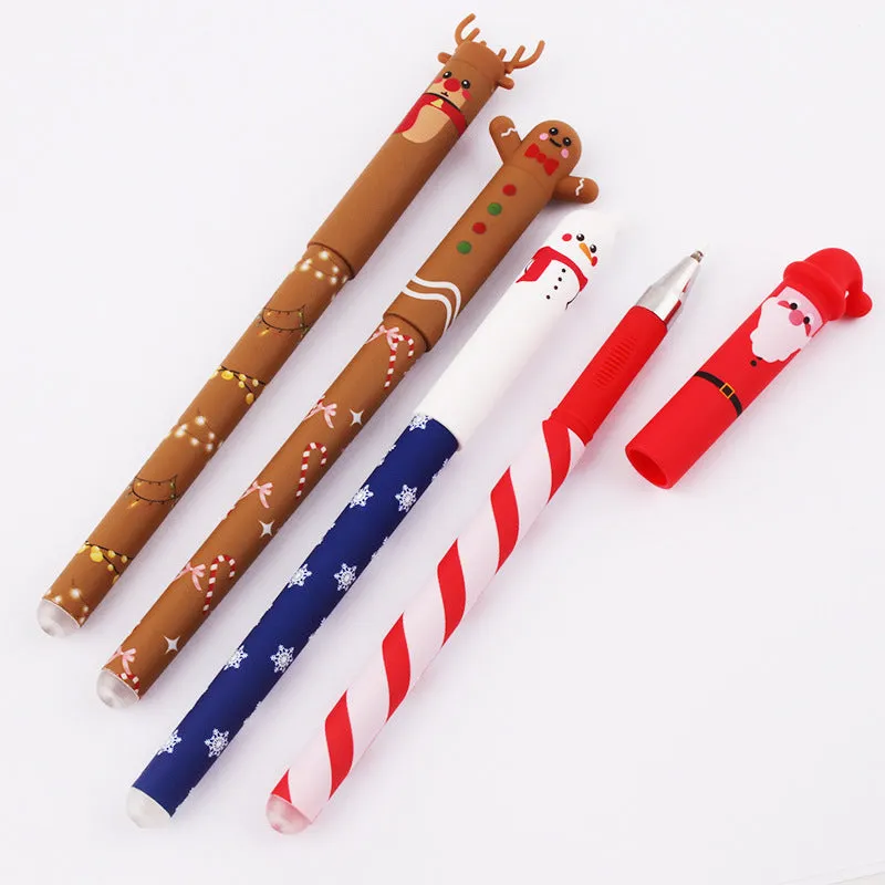 Set of 4 erasable gel pens in red, black, green, blue with 0.5mm fine tip