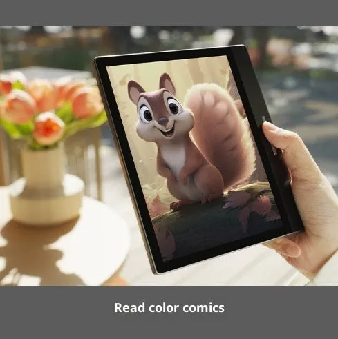 7-inch colour e-ink e-book reader with capacitive stylus in black, showing document reading mode