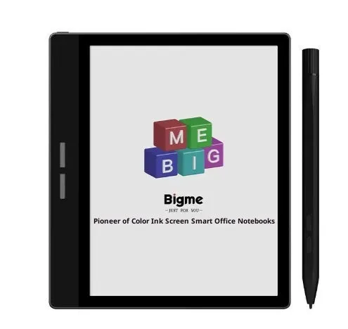 7-inch colour e-ink e-book reader with capacitive stylus in black, showing document reading mode