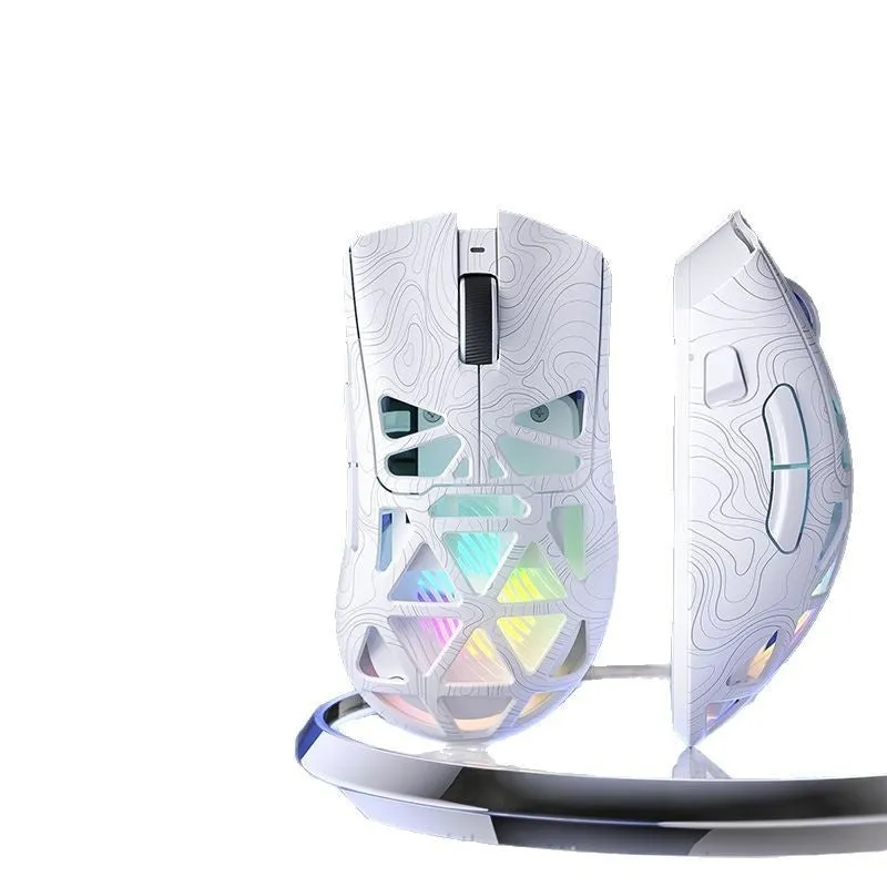 Three-mode wireless mouse hollowed-out design, black contour option, with optical sensor, 122x64x40mm