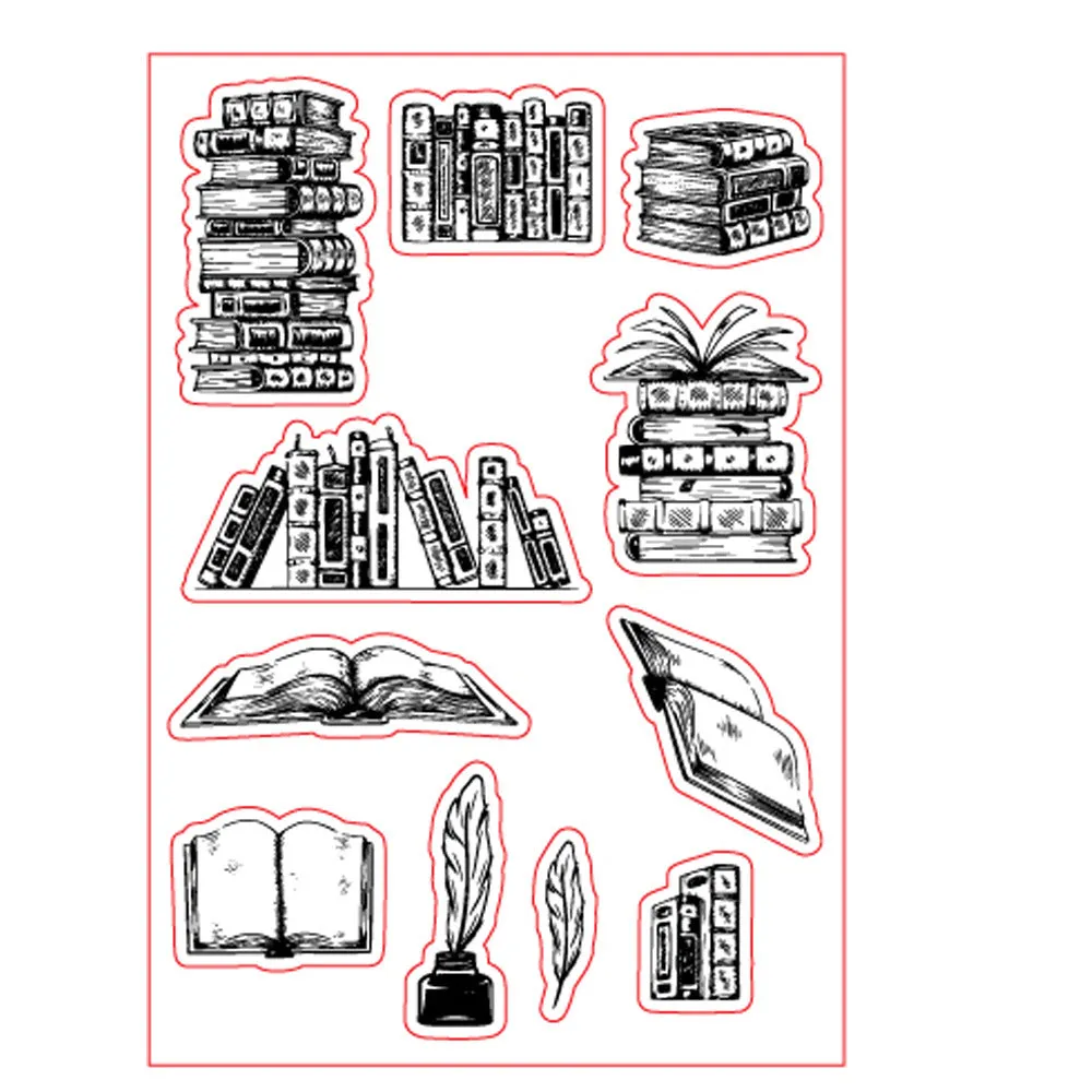 Transparent silicone stamp with white seal pattern measuring 11 by 16 cm for craft projects