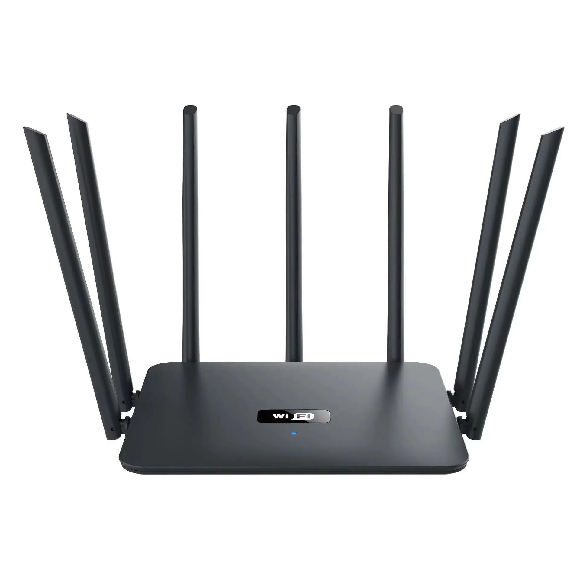 White dual-frequency 5G Gigabit router with six antennas for through-wall WiFi coverage