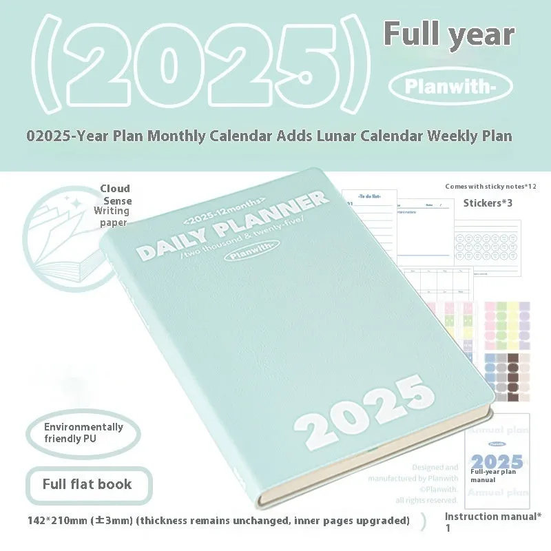 Waterproof notebook with PU cover in mint green colour, open to show writing paper, for exam study clock-in records.