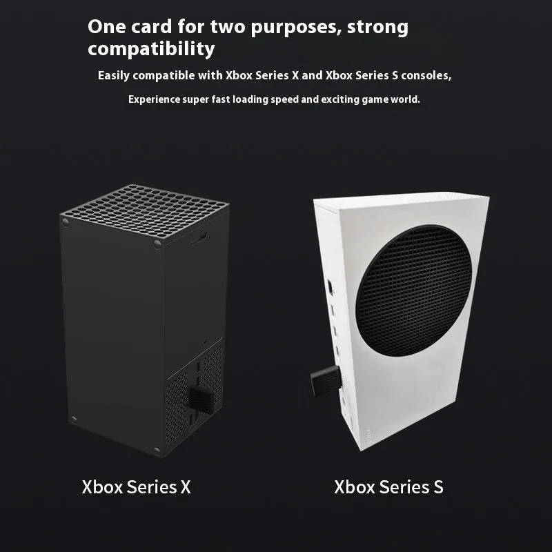 Aluminium Xbox Series X/S hard drive switching box with CFexpress interface and screwdriver.