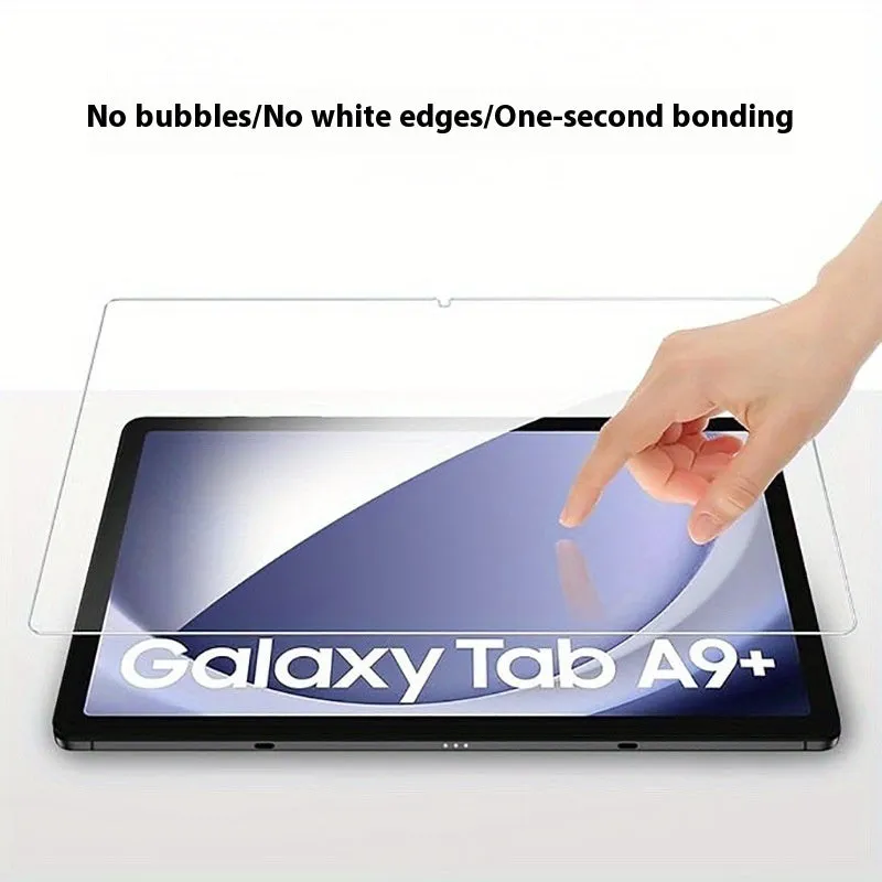 Two tempered glass screen protectors for Samsung tablets in a leather storage bag.
