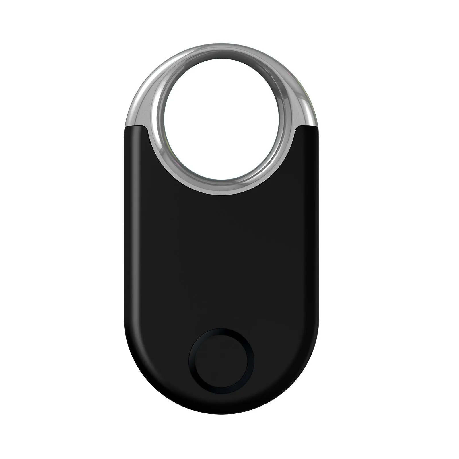 Compact black and white GPS anti-loss tracker for pets and children showing 55.1mm dimensions