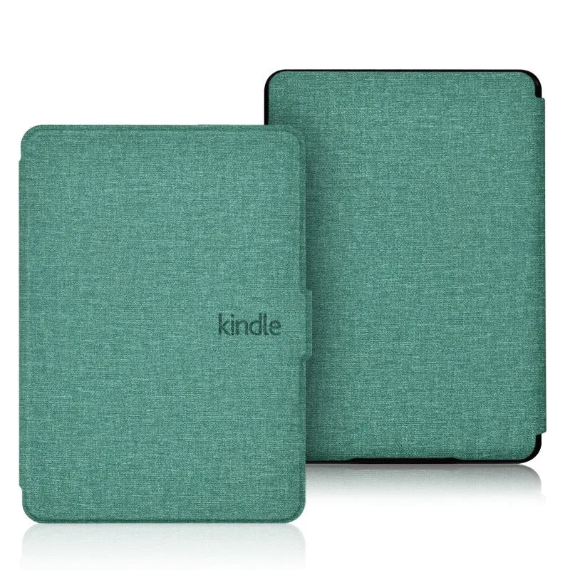 Linen texture Kindle Paperwhite case with magnetic closure in multiple colour options