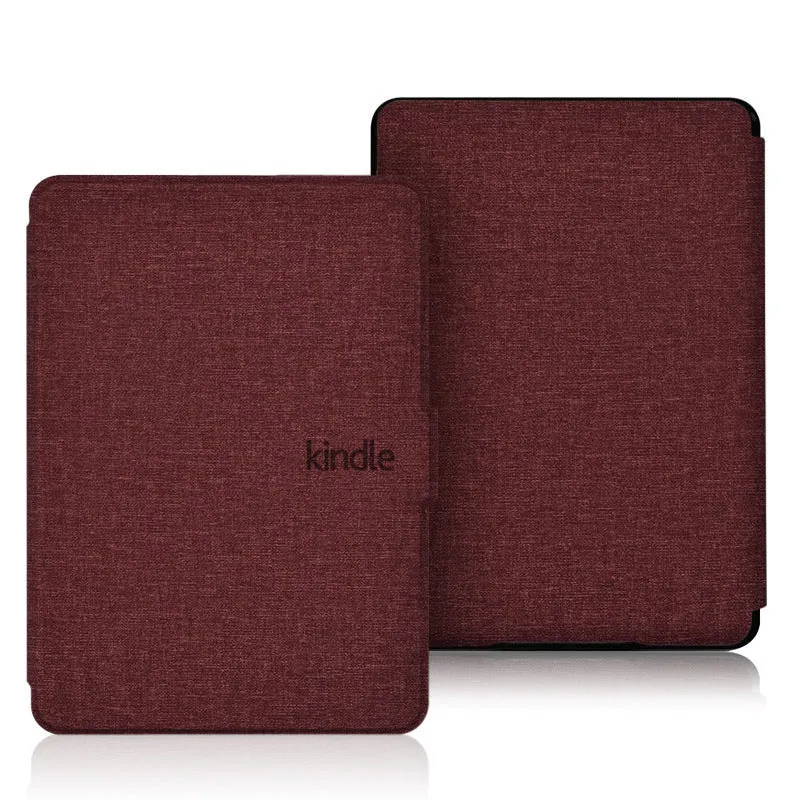 Linen texture Kindle Paperwhite case with magnetic closure in multiple colour options