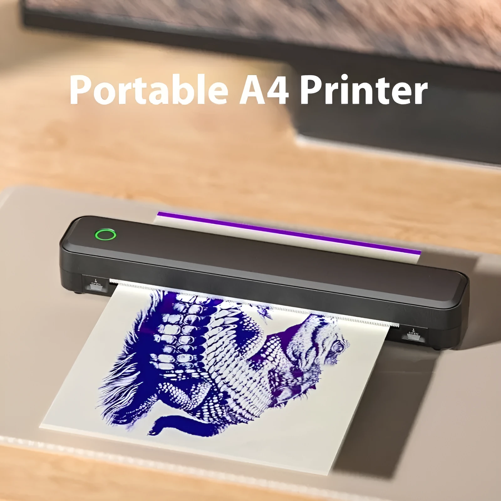Compact black or white thermal printer with Bluetooth for mobile phone printing