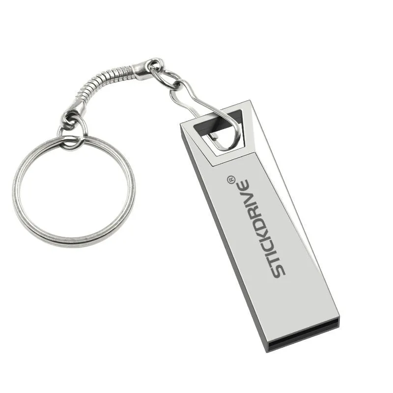 Metal car-shaped USB flash drive on a necklace chain, shown in black and silver colour options.
