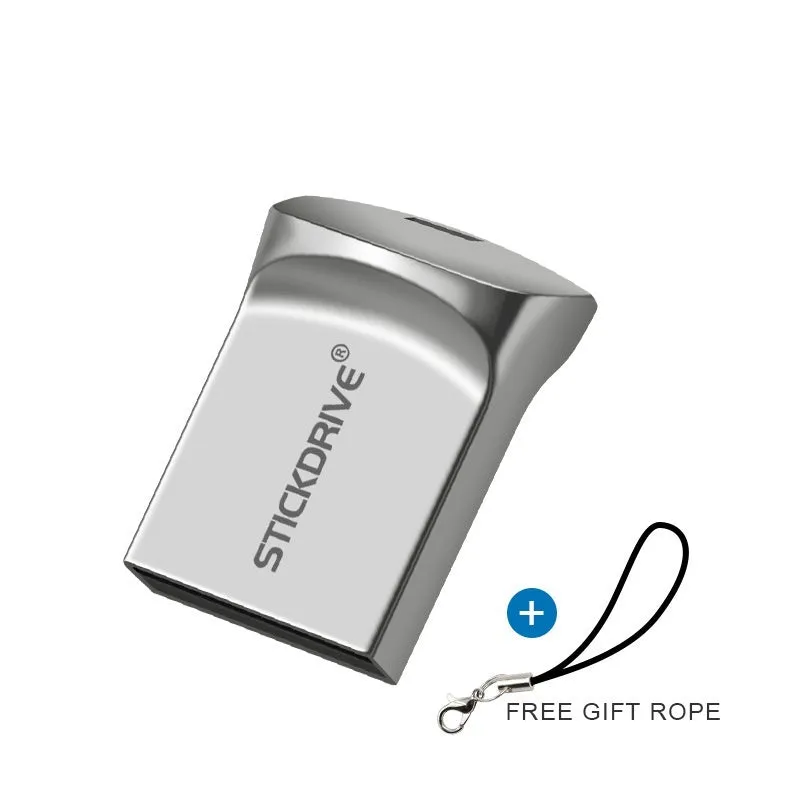 Metal car-shaped USB flash drive on a necklace chain, shown in black and silver colour options.
