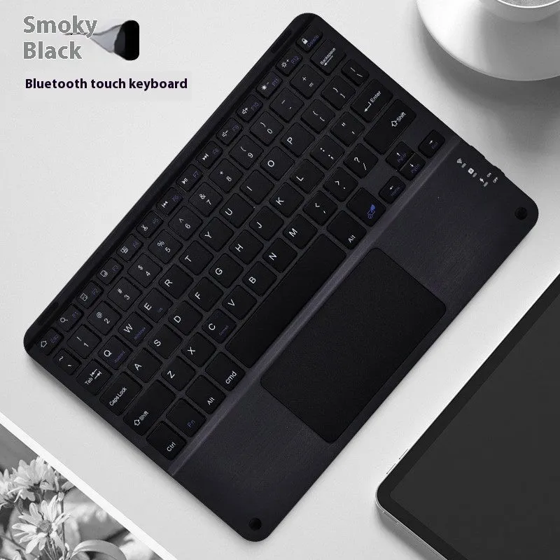 Square Hat touch Bluetooth wireless keyboard in green with wireless charging pad visible.