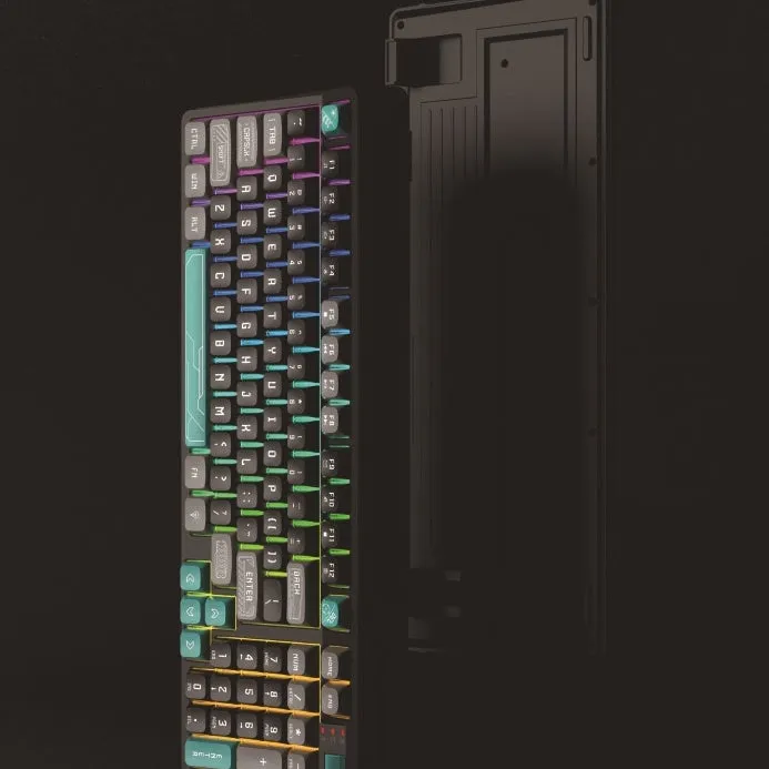 USB wired desktop computer keyboard with luminous keys in ABS plastic casing showing colour options