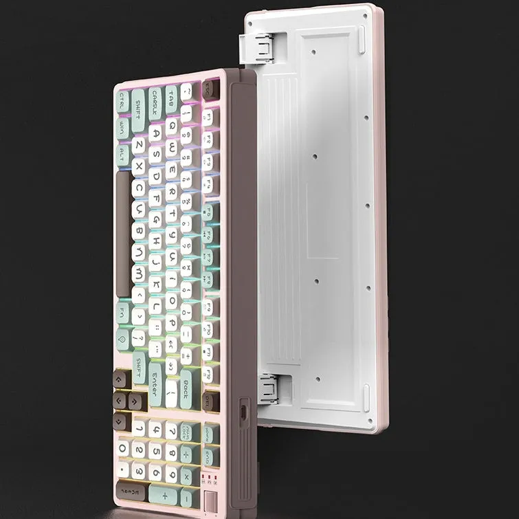 USB wired desktop computer keyboard with luminous keys in ABS plastic casing showing colour options