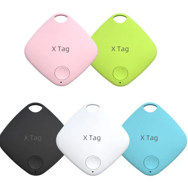 Diamond Global Bluetooth anti-lost tracker in multiple colours on a key ring.