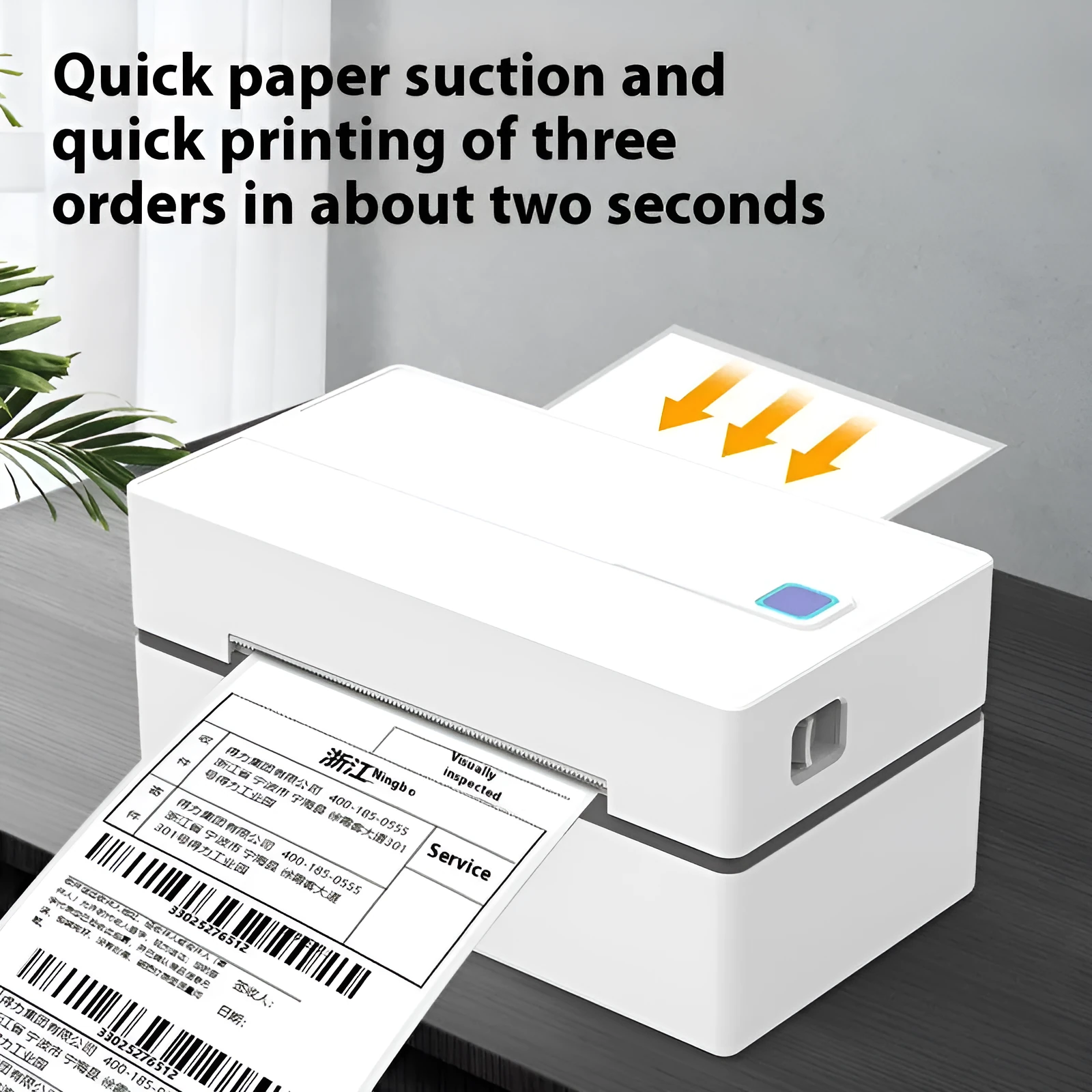 Kupono thermal label printer for express orders with USB connection, shown in black and white models.