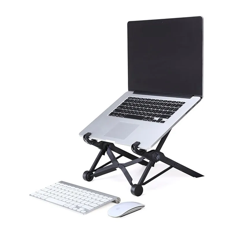 Sagacious black portable folding laptop bracket computer stand on desk