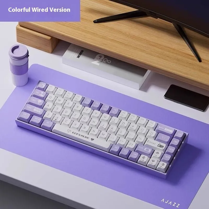 AJAZZ AK680 wired hot-swappable mechanical gaming keyboard in red and white colour scheme.