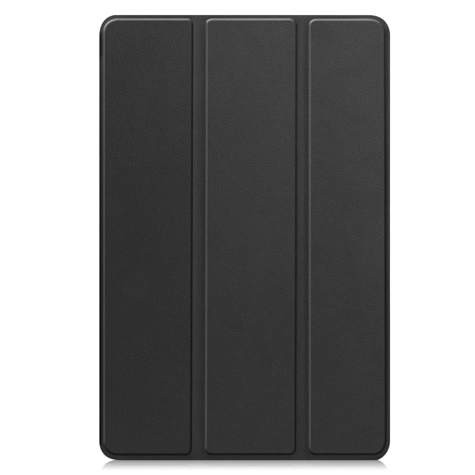 Samsung Tab S10 FE Plus 13.1-inch tri-fold hard protective case in black with integrated kickstand open.