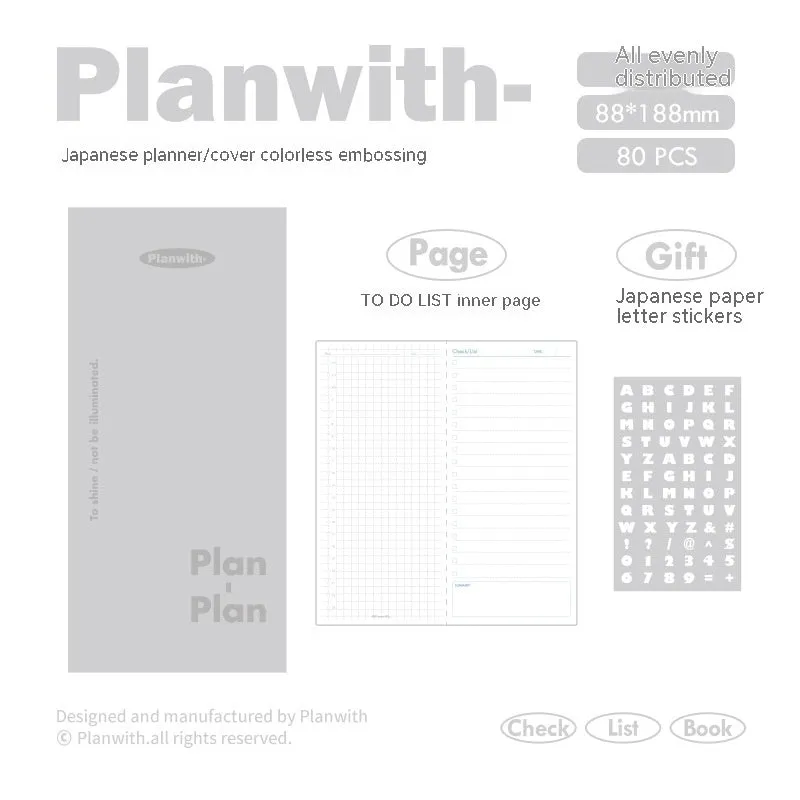 Embossed meter book with simple design showing 80 pages of 100g white cow paper