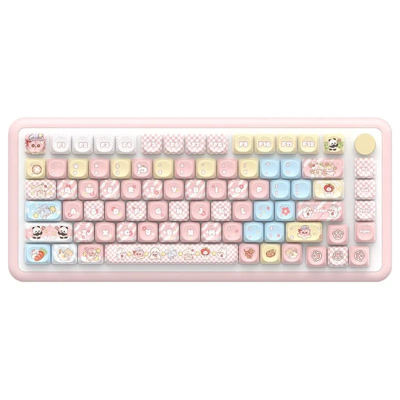 Clip Doll mechanical keyboard key cap set with cute doll design, sublimation printing, in protective box