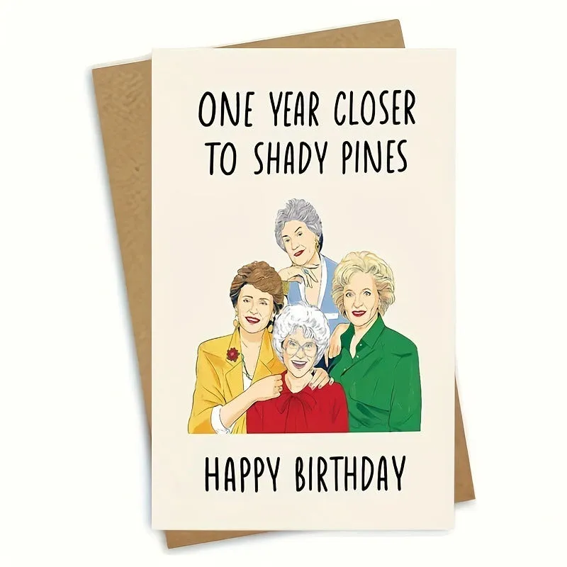 Simple printed birthday greeting card with matching envelope in modern design