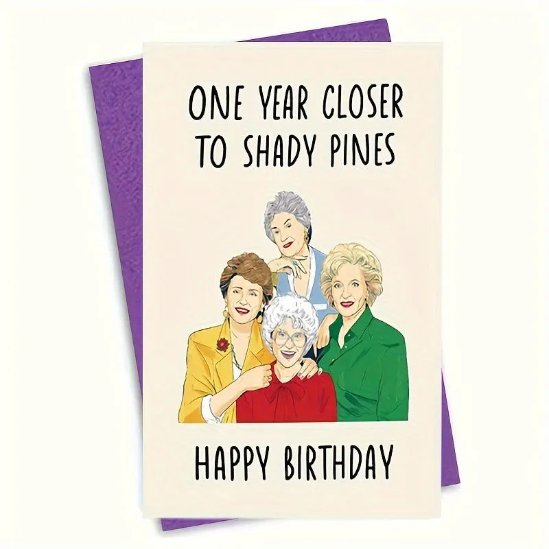 Simple printed birthday greeting card with matching envelope in modern design