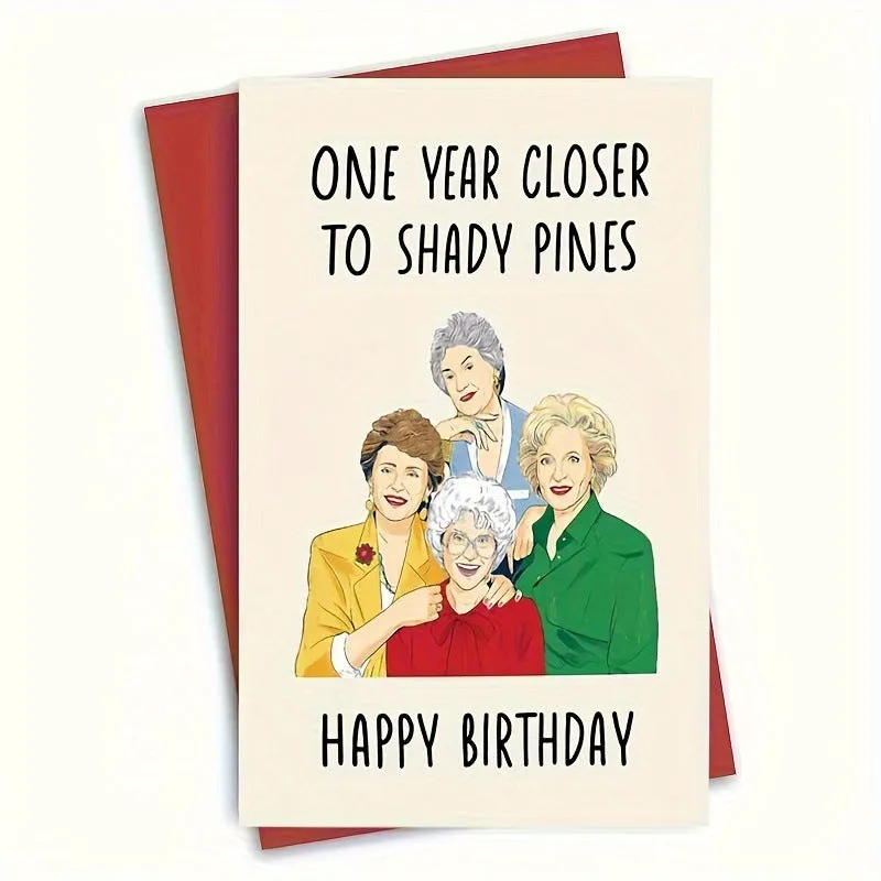 Simple printed birthday greeting card with matching envelope in modern design