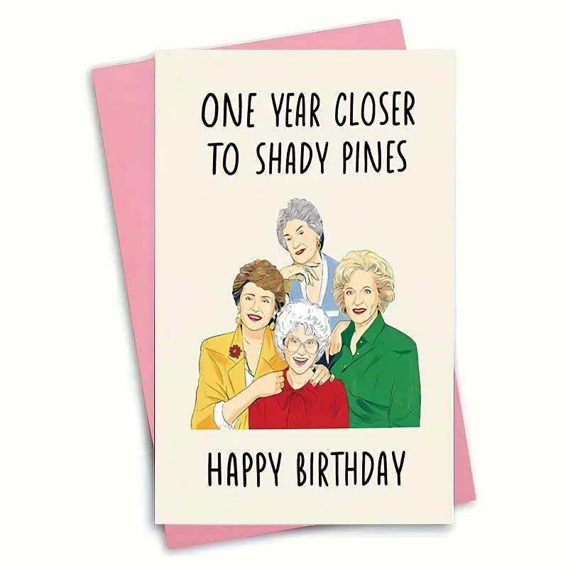 Simple printed birthday greeting card with matching envelope in modern design