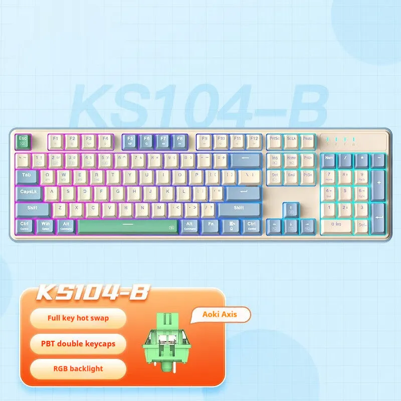 Red Dragon 104-key mechanical gaming keyboard in a selected colour with USB cable.