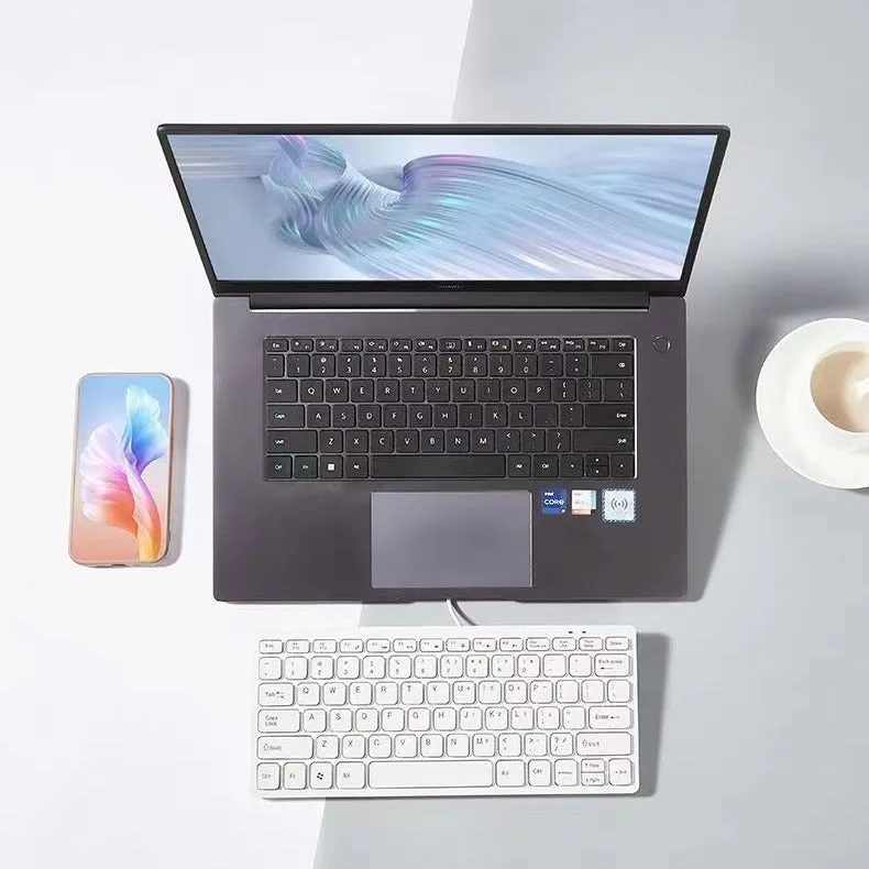 USB wired mini keyboard in black, white, pink, or blue colours with compact 280mm design
