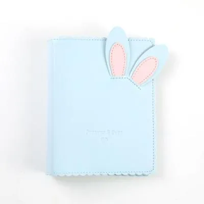 Mini rabbit-themed photo album with PU leather cover holding 3-inch photographs
