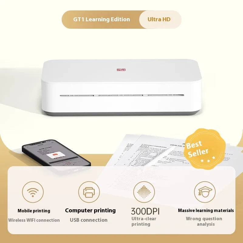 Small plastic household intelligent printer with ribbon cartridge system for computer, office and learning versions
