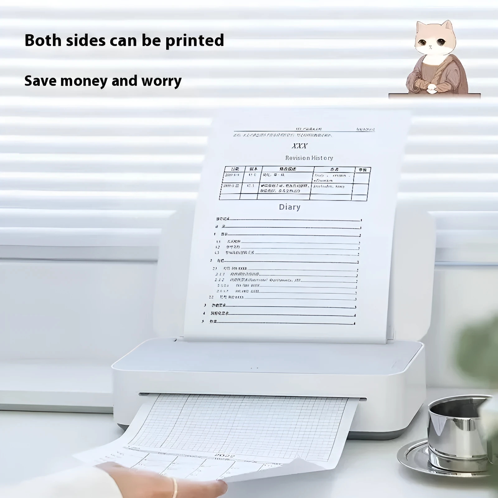 Small plastic household intelligent printer with ribbon cartridge system for computer, office and learning versions