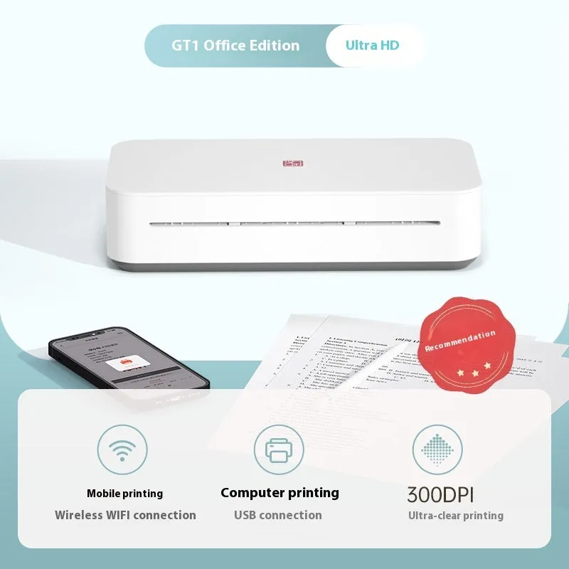 Small plastic household intelligent printer with ribbon cartridge system for computer, office and learning versions